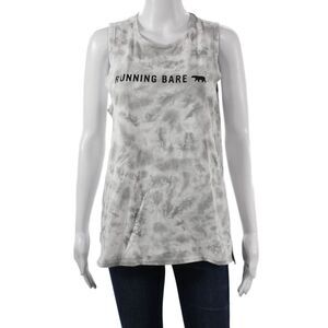 Running Bare Women Basic Gray Cotton Crew Neck Tank Size 8